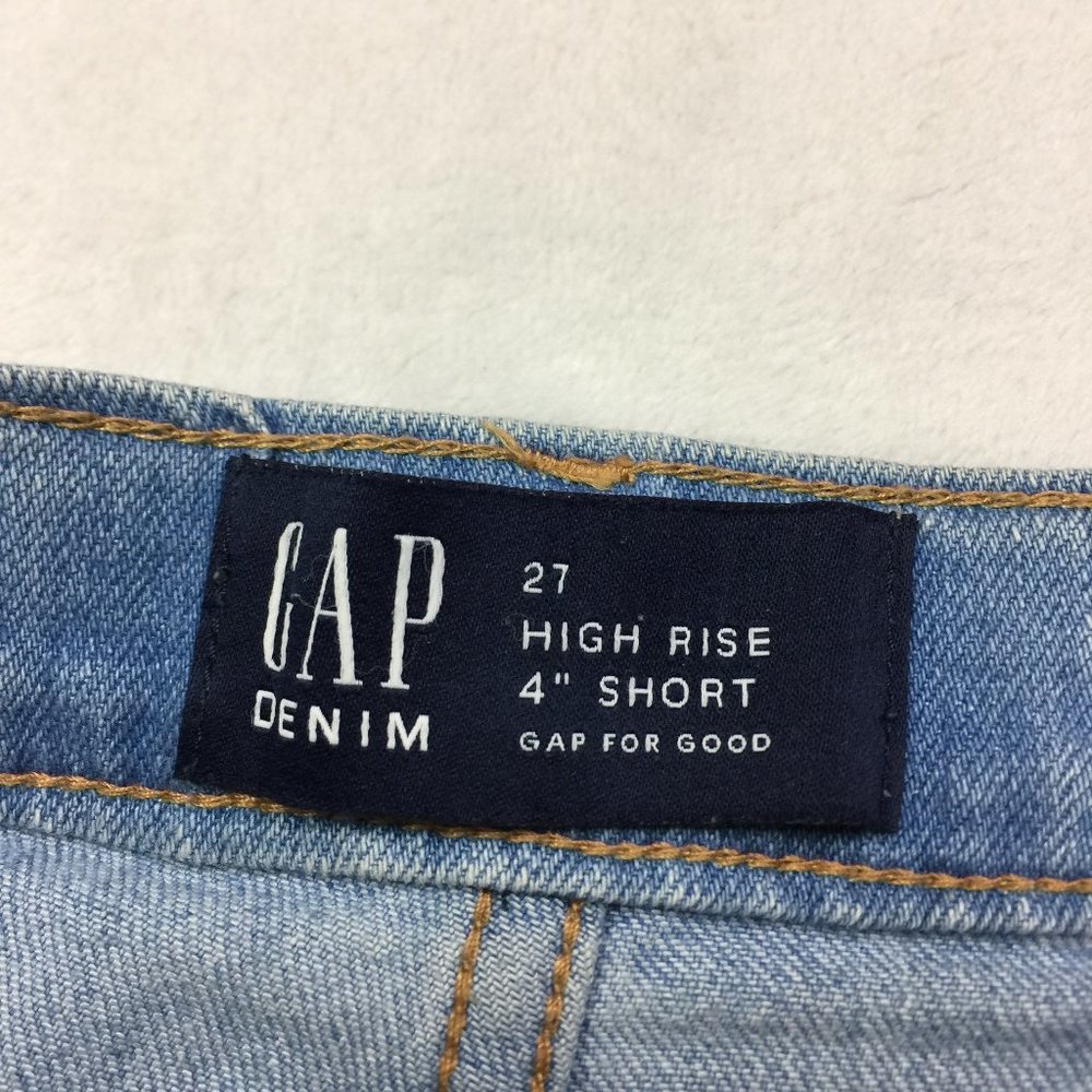 Gap High-Rise Shorts Button Fly Thin Denim - Picture 3 of 8